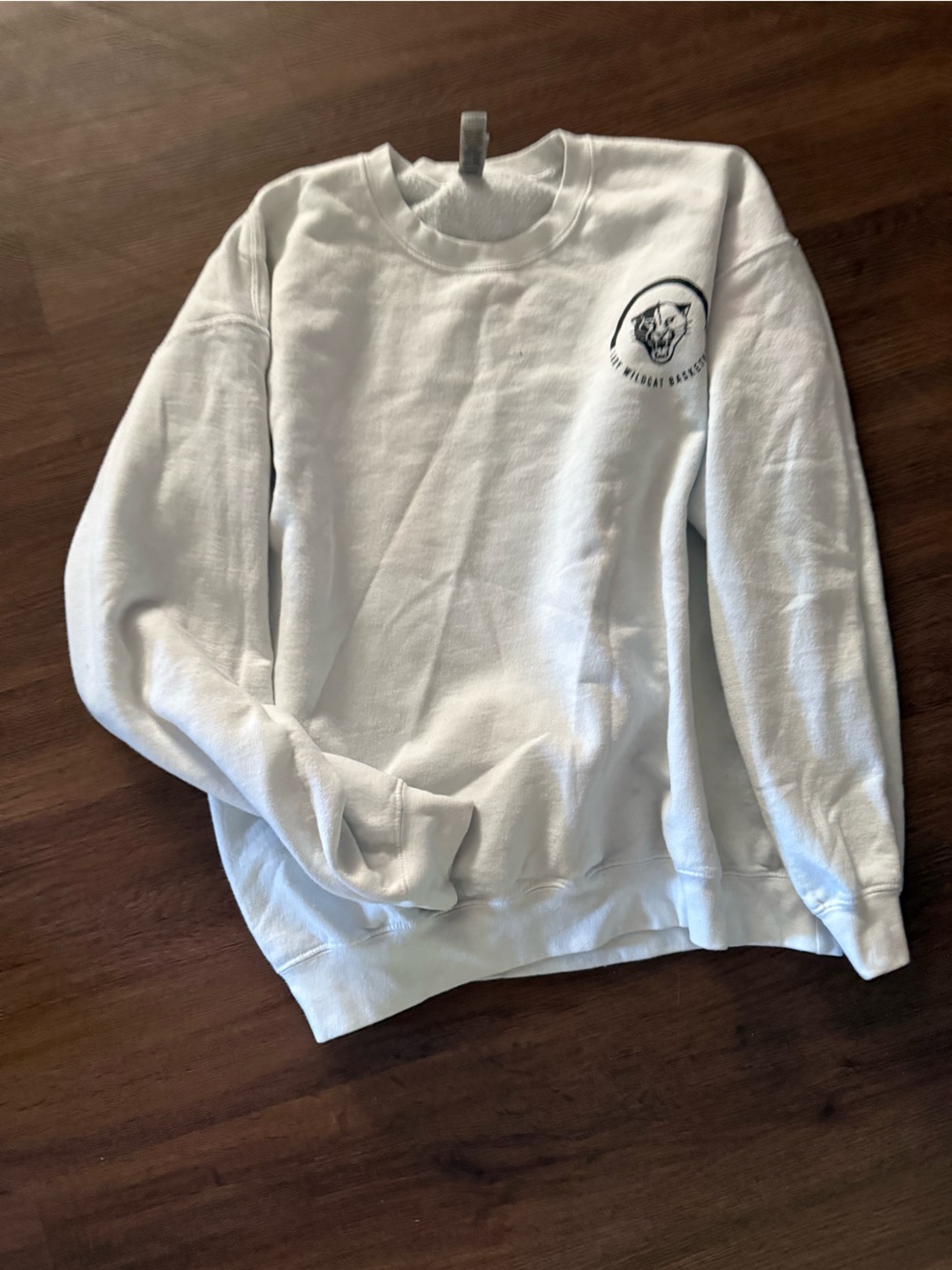 Gildan White Sweatshirt with Small Chest Logo